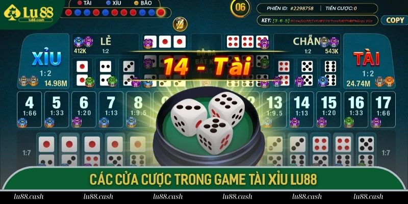 Cách Chơi Tài Xỉu LU88 Tựa Game Giải Trí Hot Nhất 2025 Tổng hợp các cửa cược thường xuất hiện trong game sicbo Lu 88